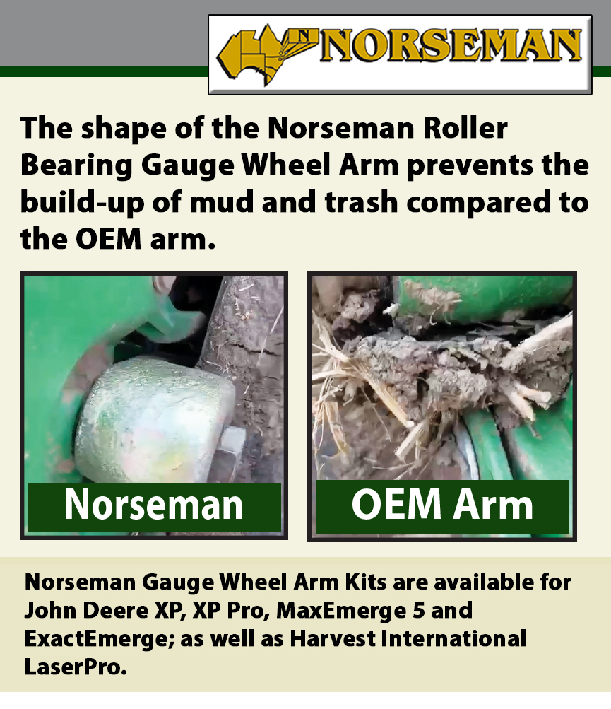 Norseman Gauge Wheel Arm Kit Bearing Kit prevents mud build-up